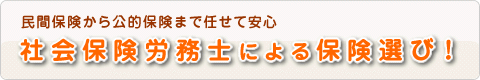 社会保険労務士による保険選び！